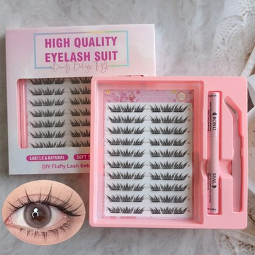 💥自然款假睫毛💥假睫毛膠水款套裝大容量藍眼淚靈動雙眸自然無痕毛型流暢上鏡自然款自貼假眼睫毛 R8IC