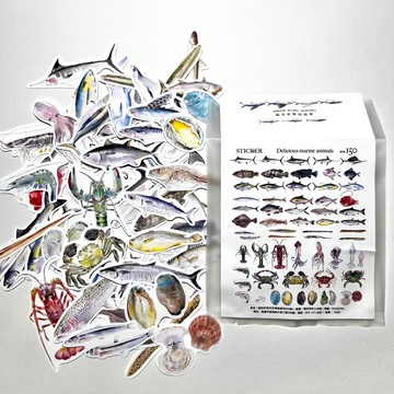 美味的海洋生物 貼紙包