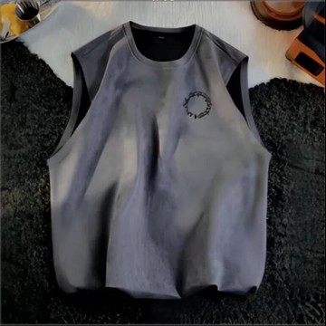 無袖t恤男復古運動背心男夏季無袖t恤美式百搭上衣籃球坎肩【繁星小鎮】P