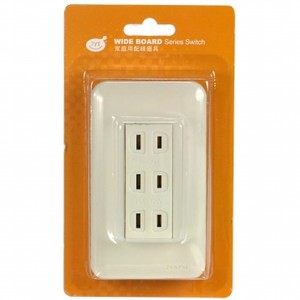 三插座蓋板組 牙白