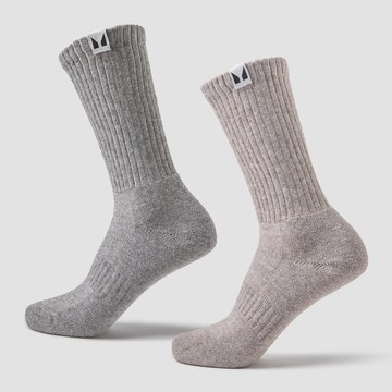 MP Hiking Socks (2 pack) - Brown/Grey Marl - UK 6-8