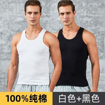 【台灣出貨】 【5255次回購】背心男士100%純棉運動夏季薄寬鬆無袖全棉內穿打底老頭汗衫