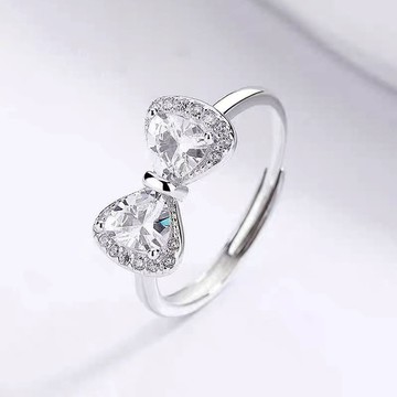 🧡『LINE禮物獨家』【OCTOBER 16Th】S925純銀蝴蝶結鋯石開口戒指 開運 生日禮物 閨蜜禮物 情人節禮物 交換禮物 客製化禮物 0223