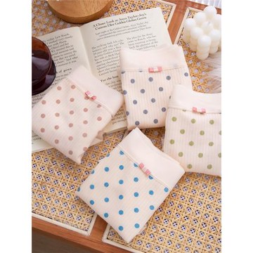 200斤胖妹妹高腰純棉大碼內褲女式小清新波點甜美蝴蝶結透氣日系