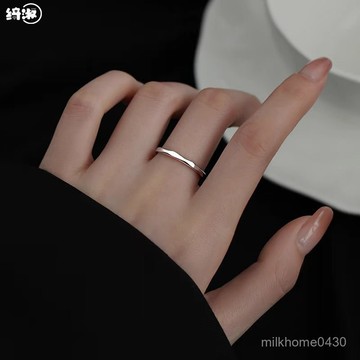 💕限時下殺💕【1152人好評】925純銀幾何戒指女ins學生小衆輕奢高級感素圈簡約光麵食指戒尾戒