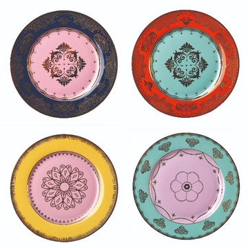 愛麗絲派對 19 公分瓷盤 四件組