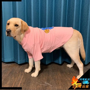 【台灣出貨】寵物服飾 寵物狗大中小型犬大狗粉色怪獸印花衣服 春夏薄款 兩腳短袖 保暖舒適的帥氣的狗狗衣服