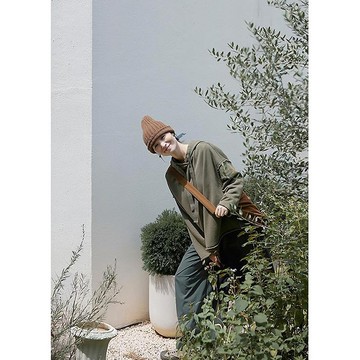 柳茶綠單股20支長絨棉絨感厚實百搭連帽衛衣