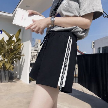運動短褲跑步女外穿大碼顯瘦百搭a字闊腿休閒褲子熱褲夏季薄款新款【倪醬】