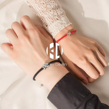 S925銀情侶手鍊一對女情侶款編織手繩【聚物優品】