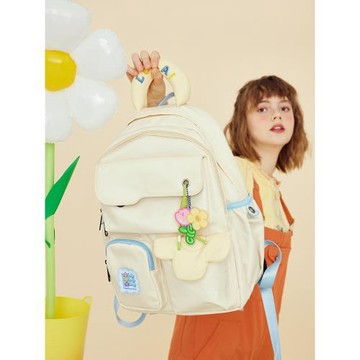 (免運)LOLA DESIGN芝士雙肩包 可愛書包女生初中女大學生高中生旅行背包