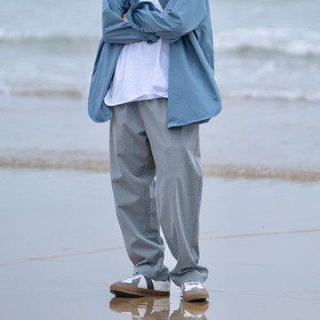 TRS男裝|25SS日系cityboy重磅高密垂感單褶皺廓形微錐休閑西褲男