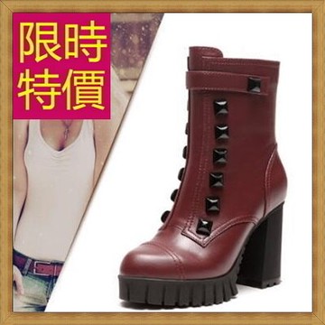 現貨+預購 高跟短靴 女靴子-時尚百搭帥氣真皮女馬丁靴2色62d81【獨家進口】【米蘭精品】