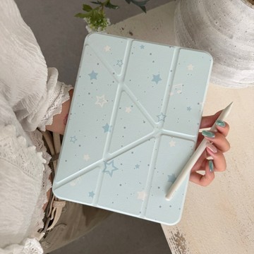 ins藍底星星 Y折變形 平板保護殼 適用於 iPad 12 11 10 Air 8 7 6 Pro M4 M5 11吋