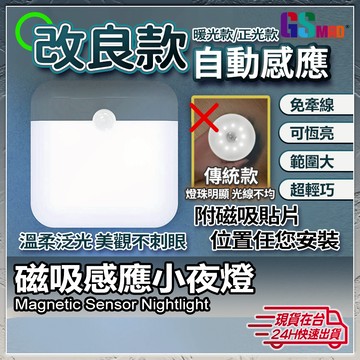 【無光斑的優雅柔光】感應燈 小夜燈 夜燈 現貨 床頭燈 磁吸燈 自動感應燈 磁吸感應燈 樓梯燈 人體感應燈【SL】