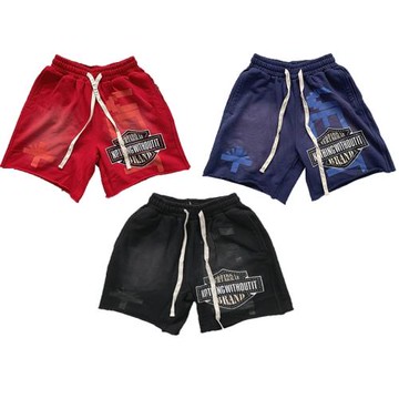 Vertabrae Emblem Shorts 燙鉆洗水運動休閑短褲男女歐美高街