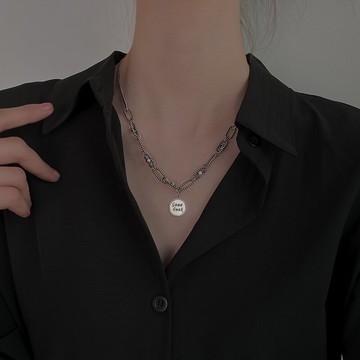 925純銀秋冬毛衣鏈女年新款潮高端大氣ins嘻哈飾品金屬粗項鏈