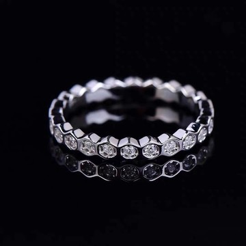 莫桑鑽戒指 蜂巢滿排戒 莫桑鑽 飾品 戒指 尾戒  鑽戒 純銀尾戒  純銀對戒 純銀對戒 銀戒 金戒指 閨蜜戒指 925