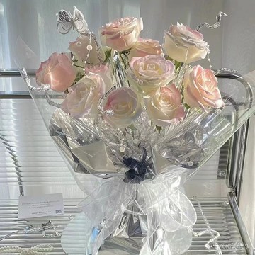扭扭棒花束 花束diy 生日禮物 居家擺飾 手工花束 高級感生日禮物人魚姬玫瑰仿真永生花束女生送閨蜜老師敎師節禮物