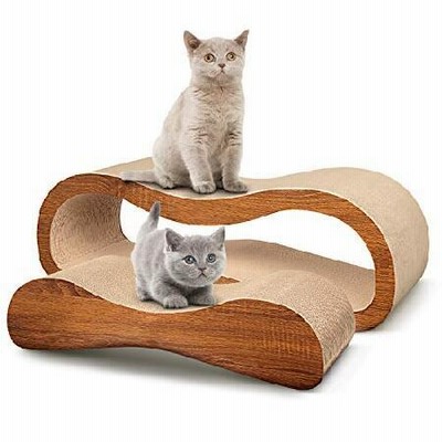 FluffyDream 2 in 1 Cat Scratcher Cardboard Lounge Bed, Cat Scratching Post, Durable Board Pads Prevents Furniture Damage,Large（並行輸入品）　