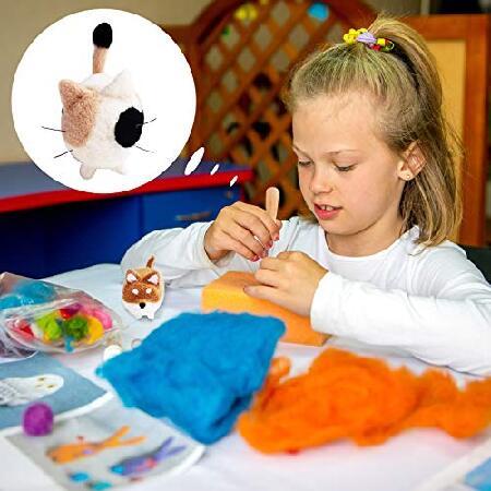 10 Pieces Needle Felting Kit for Beginner Starter with Instructions Doll Making Manual Felting Foam Mat and DIY Needle Felting Supplies for Children's