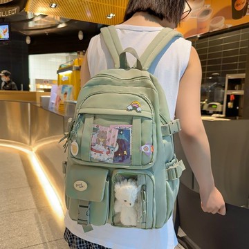 特賣🎀書包ins韓版學院風女高中初中學生超火背包森係網紅少女心雙肩包 大容量多隔層書包 防溺水結實耐用後背雙肩包 日係百