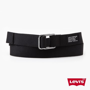 Levis 男女同款 簡約休閒皮帶 / 精工Logo刻印釦環 黑魂