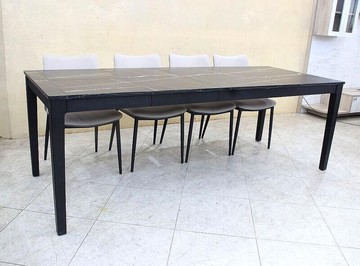 歐風別館西德精品雙色伸縮餐桌四基隆至台中免運費