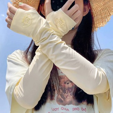 特賣🥇冰絲防曬袖套女夏季遮陽戶外開車騎行護手臂防紫外綫薄款透氣冰袖 防曬涼感袖套 冰絲運動袖套  工作防曬手袖 LDZP
