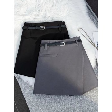 不規則褲裙女夏季2023時尚氣質西裝短裙高腰顯瘦a字裙灰色半身裙