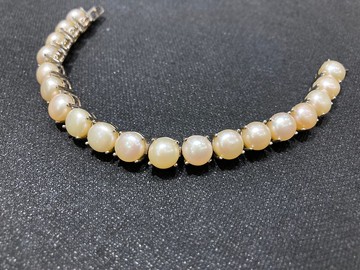 天然 珍珠 手鍊 印度製 925純銀 手工製