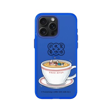 iPhone 15 Pro Max Clear 激光藍 - 保羅先生 Mr.Paul - 戲水鴛鴦咖啡