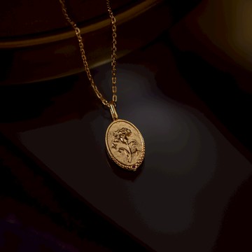 一月花之紅｜925純銀厚鍍18K真金紅寶石項鍊 NF01