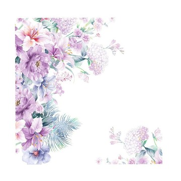 WA Wall Art 無痕設計防水壁貼 北歐風 夢幻 紫色 浪漫 花草 芙蓉 372