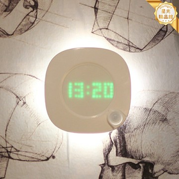 【時鐘感應二合一】小夜燈 人體感應燈 電子時鐘燈 臥室燈 衣櫃燈 走廊燈 玄關燈 充電式LED 柔光不刺眼 寶寶餵奶起夜神器