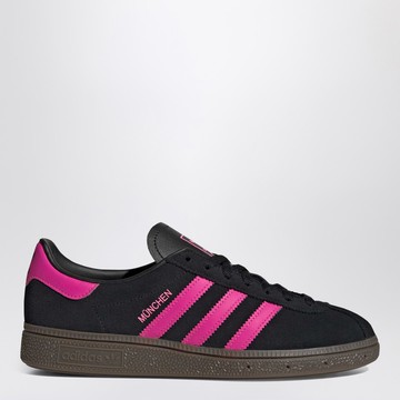 Sneaker München in black/fuchsia suede