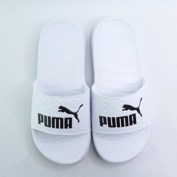 PUMA 39542002 Popcat 20 Superlogo 男女款 拖鞋 海綿內襯 白x黑【iSport愛運動】