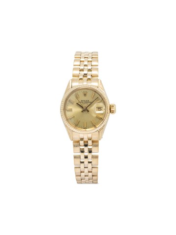 Rolex - pre-owned Oyster Perpetual Date 26mm - women - 18kt Yellow Gold - One Size