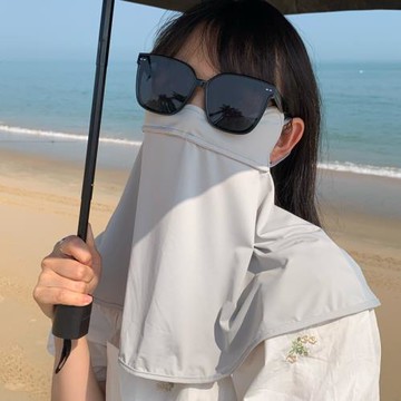 護頸防曬面罩全臉防紫外線夏季護眼角薄款冰絲防曬透氣遮陽口罩