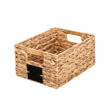【dayneeds】小田 草植編織-提把收納籃(含小黑板) 3入