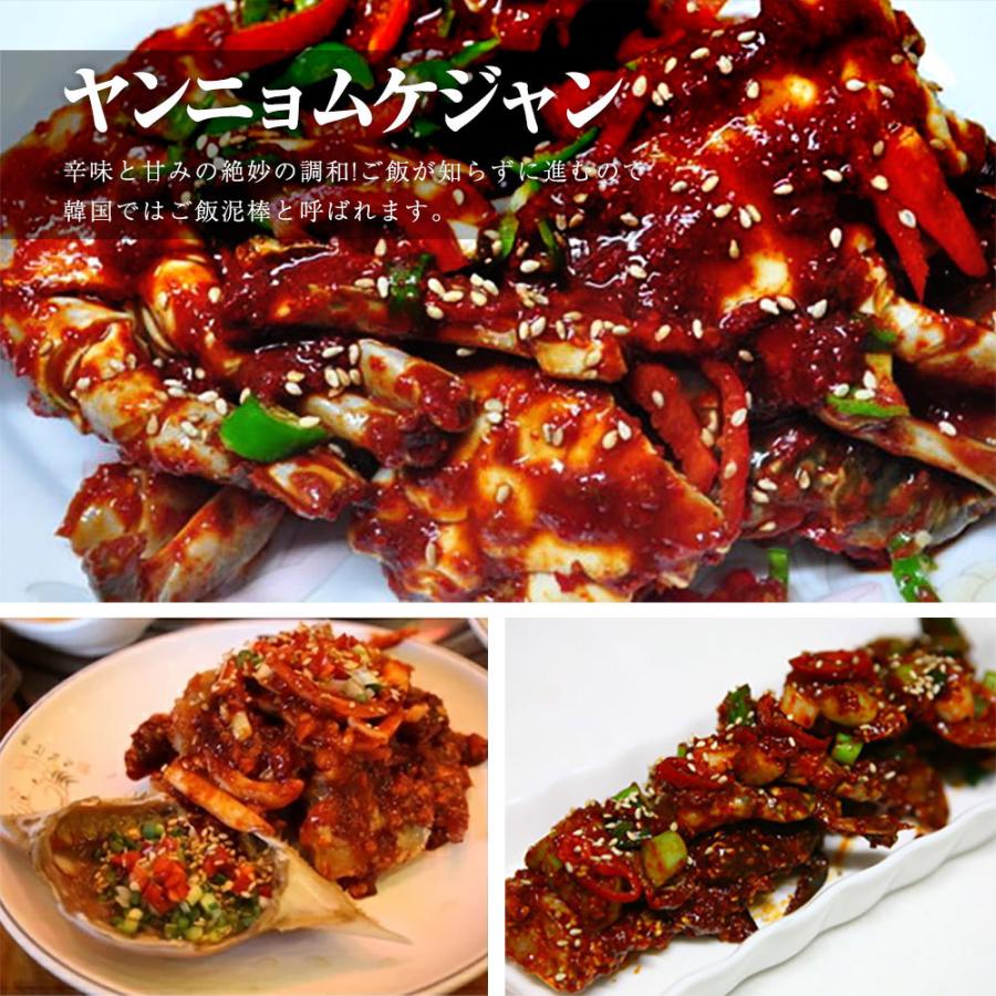 カンジャンケジャン(ワタリガニの醤油漬け) 650g(2‐3杯) タレ含み ＋ ヤンニョムケジャン(味付けカニ) 400g