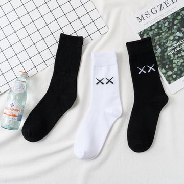 xx襪子男長襪潮流秋季厚款中筒純黑個性ins街頭長筒潮牌日系百搭