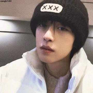 冬季加絨加厚帽子💢💢 針織帽男士冬季韓版潮流顯臉小帥氣戶外包頭護耳防寒保暖毛線帽女