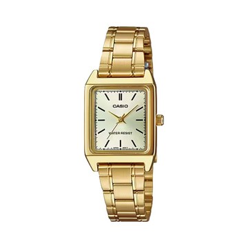 【CASIO 卡西歐】LTP-V007G-9E 都市簡約設計 不鏽鋼鍊帶 金_22mm