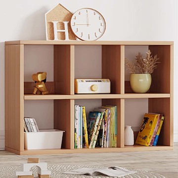 【樂樂】好好放書架 簡約木質兒童學生格子收納櫃 二行三列(自由堆疊 模組化設計 繪本玩具收納展示架 台灣設計)二行三列