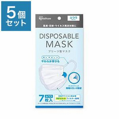 5袋セット アイリス ディスポーサブル マスク ふつう 7枚入り フェイスマスク フェイスカバー フェイス ふつうサイズ 普通 代引不可