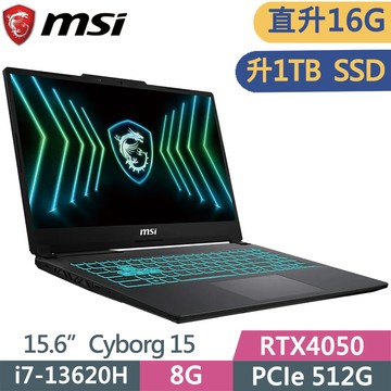 MSI Cyborg 15  Black Edition A13VE-2468TWNN(i7-13620H/8G+8G/1TB SSD/RTX4050/15.6/W11)特仕