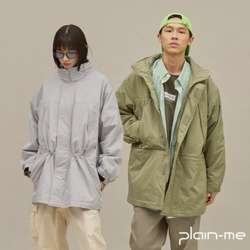plain-me 中長版 鋪棉外套 軍外套 連帽外套 冬天外套 [PLN1149-232]