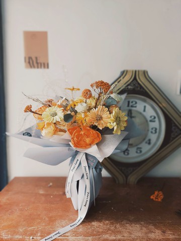 【Pola's Living】慶典派對乾燥花束/ 時尚橘黃
