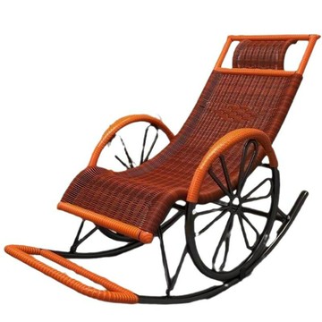 藤編懶人椅藤椅老人躺椅搖椅大人搖搖椅藤椅子休閑陽臺躺椅休閑椅[010209DD]